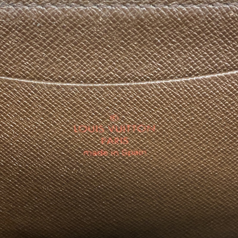 【6ge5971-k】ルイヴィトン 長財布 ダミエ ポルトモネジップ N61728 エベヌ【中古】レディース