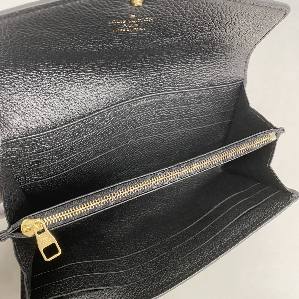 【6ge5994-k】ルイヴィトン 長財布 モノグラム・アンプラント バイカラー ポルトフォイユサラ M80496 ブラック ベージュ【中古】レディース