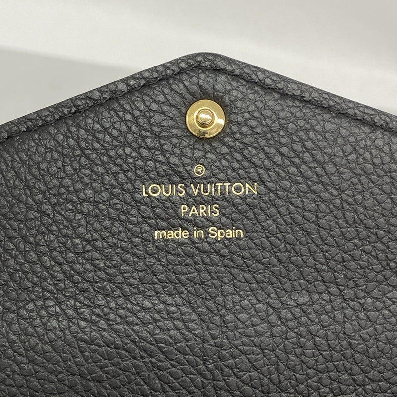 【6ge5994-k】ルイヴィトン 長財布 モノグラム・アンプラント バイカラー ポルトフォイユサラ M80496 ブラック ベージュ【中古】レディース