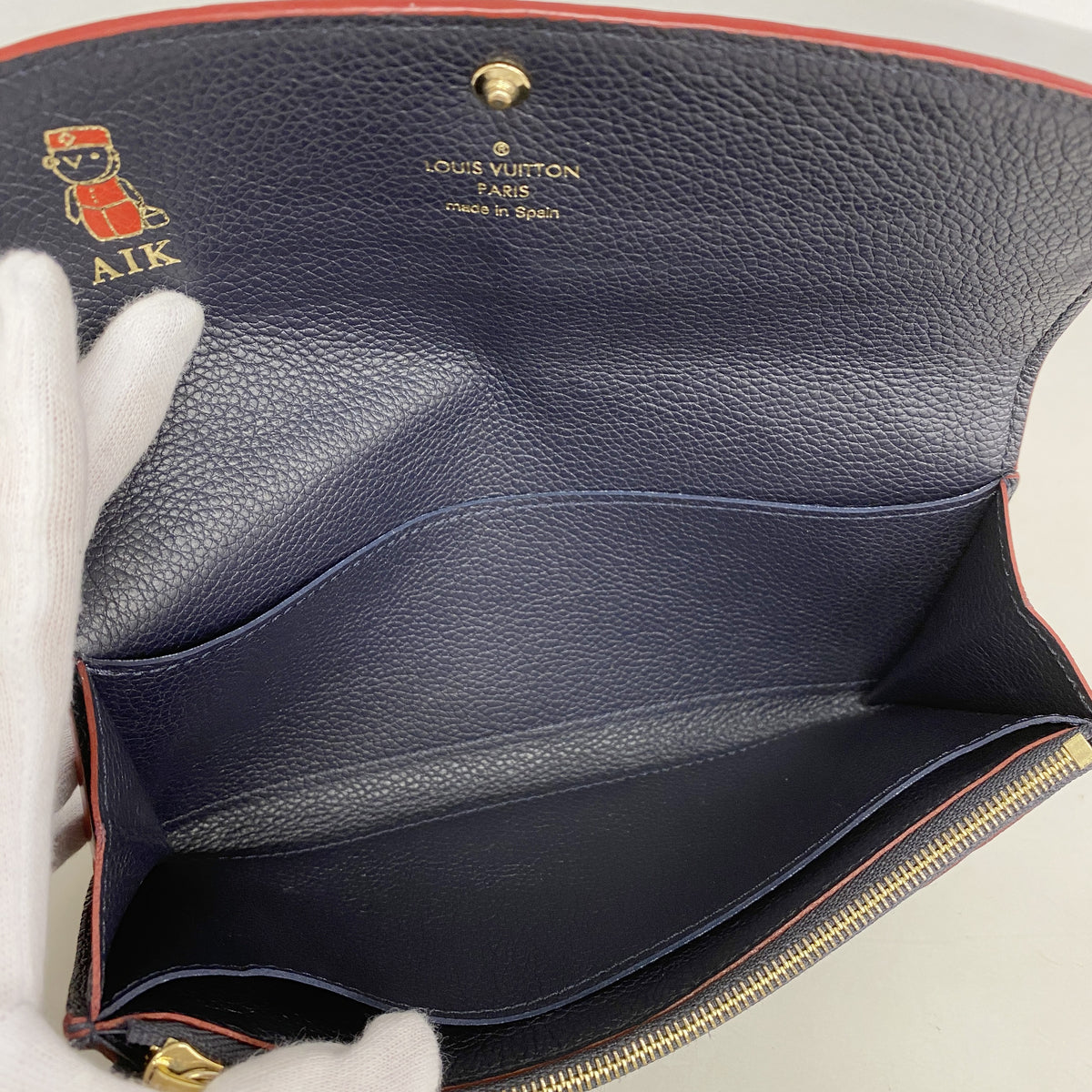 【6ge5995-k】ルイヴィトン 長財布 モノグラム・アンプラント ポルトフォイユエミリー M69417 マリーヌルージュ【中古】レディース