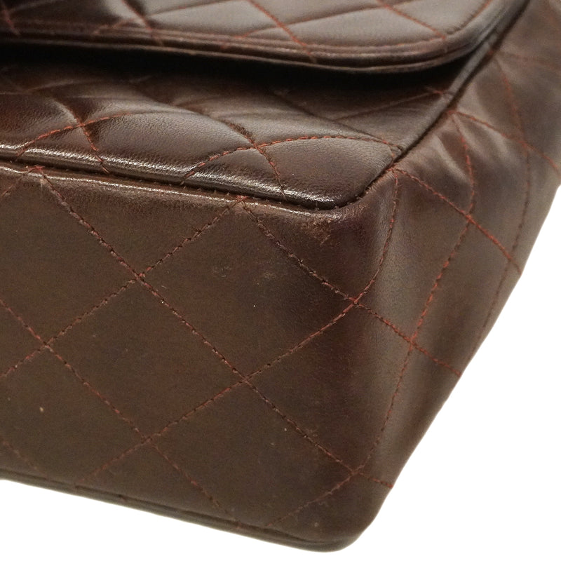 【6ge6024】シャネル ハンドバッグ マトラッセ 親子バッグ ラムスキン ブラウン ゴールド金具【中古】レディース