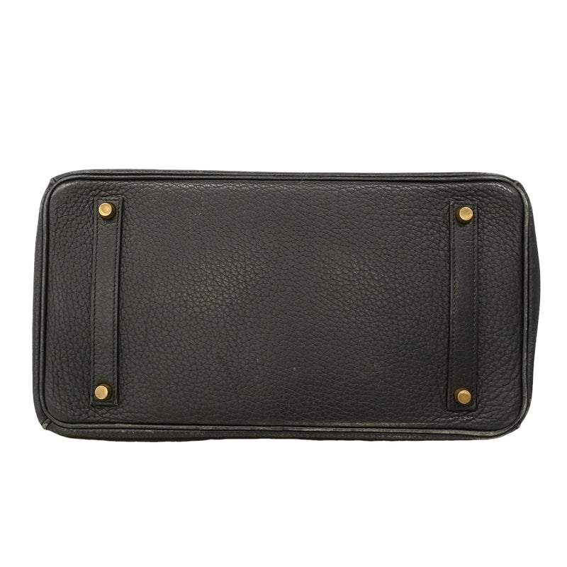 【6ge6025-h】エルメス ハンドバッグ バーキン35 トゴ ブラック ゴールド金具 □D刻印【中古】レディース