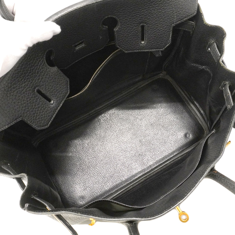 【6ge6025-h】エルメス ハンドバッグ バーキン35 トゴ ブラック ゴールド金具 □D刻印【中古】レディース
