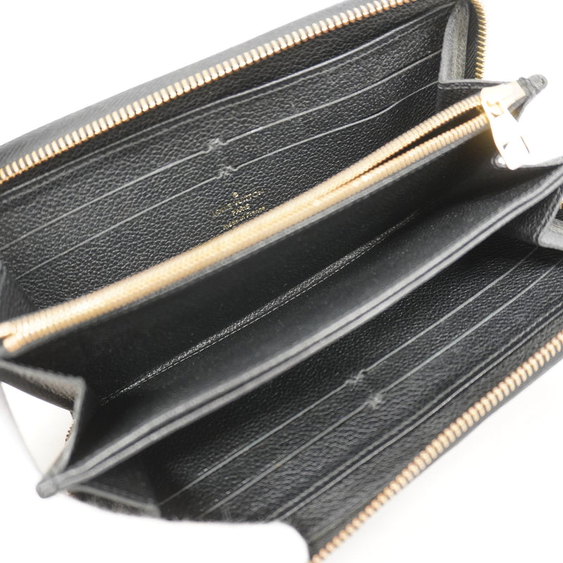 【6ge6044-k】ルイヴィトン 長財布 モノグラム・アンプラント ジッピーウォレット M60571 ノワール【中古】レディース