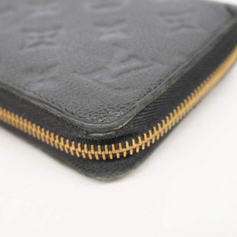 【6ge6044-k】ルイヴィトン 長財布 モノグラム・アンプラント ジッピーウォレット M60571 ノワール【中古】レディース