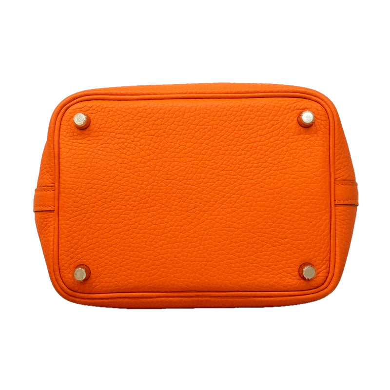 【6ge6061】エルメス ハンドバッグ ピコタンロックPM トリヨンクレマンス オレンジ シルバー金具 □O刻印【中古】レディース