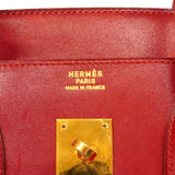 【6ge6062】エルメス ハンドバッグ バーキン35 ボックスカーフ レッド ゴールド金具 〇Y刻印【中古】レディース