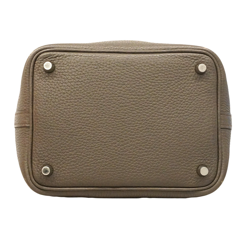 【6ge6064-h】エルメス ハンドバッグ ピコタンロックPM トリヨンクレマンス エタン シルバー金具 A刻印【中古】レディース