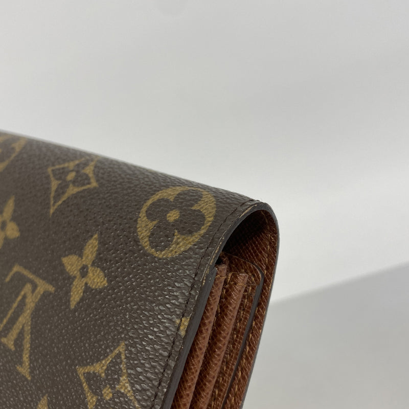 【6ge6074】ルイヴィトン 長財布 モノグラム ポシェットポルトモネクレディ M61726 ブラウン【中古】レディース