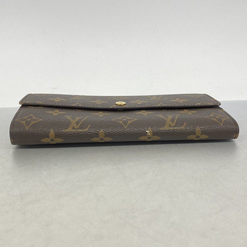 【6ge6074】ルイヴィトン 長財布 モノグラム ポシェットポルトモネクレディ M61726 ブラウン【中古】レディース