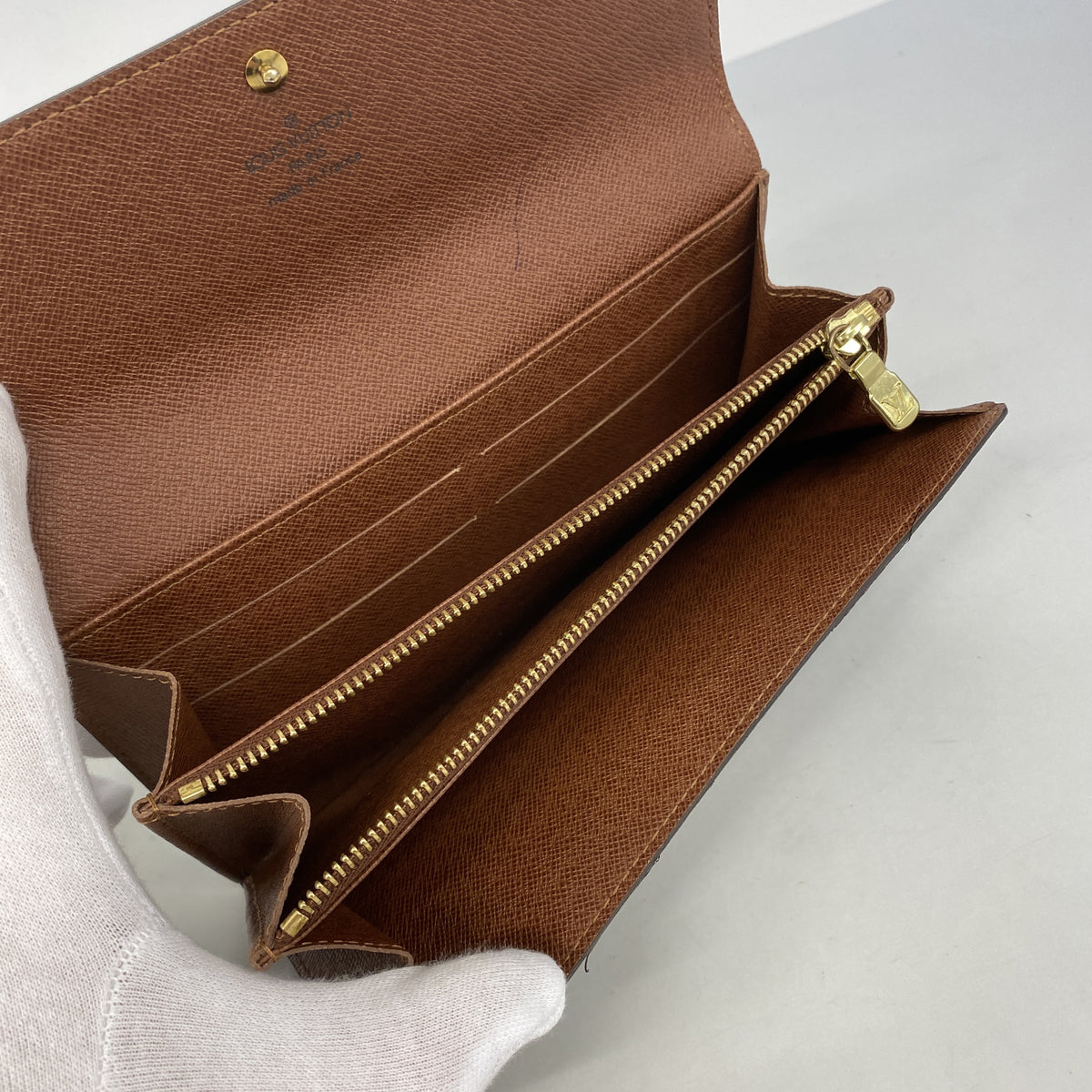 【6ge6074】ルイヴィトン 長財布 モノグラム ポシェットポルトモネクレディ M61726 ブラウン【中古】レディース