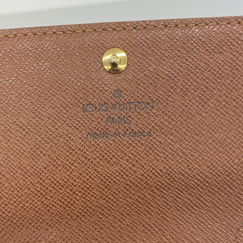 【6ge6074】ルイヴィトン 長財布 モノグラム ポシェットポルトモネクレディ M61726 ブラウン【中古】レディース