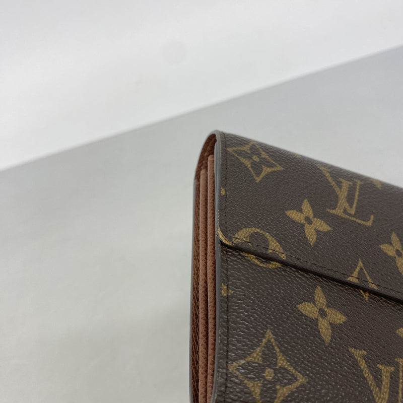 【6ge6074】ルイヴィトン 長財布 モノグラム ポシェットポルトモネクレディ M61726 ブラウン【中古】レディース