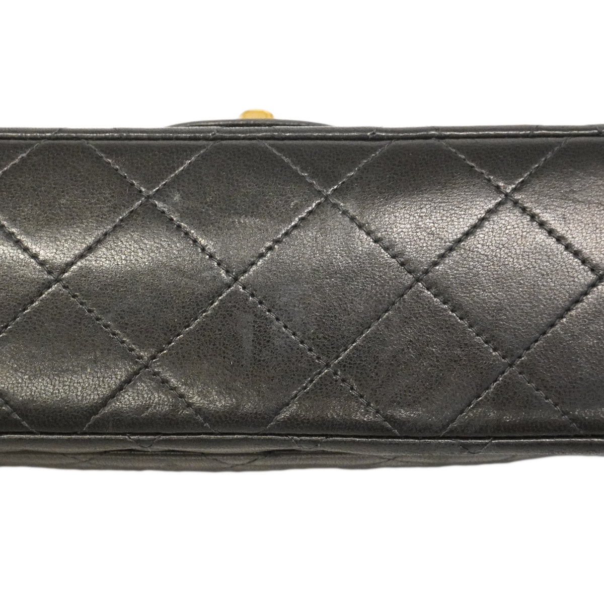 【6ge6088】シャネル ショルダーバッグ マトラッセ Wフラップ Wチェーン ラムスキン ブラック ゴールド金具【中古】レディース