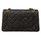 【6ge6089】シャネル ショルダーバッグ マトラッセ Wフラップ Wチェーン ラムスキン ブラック ゴールド金具【中古】レディース