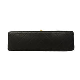 【6ge6089】シャネル ショルダーバッグ マトラッセ Wフラップ Wチェーン ラムスキン ブラック ゴールド金具【中古】レディース