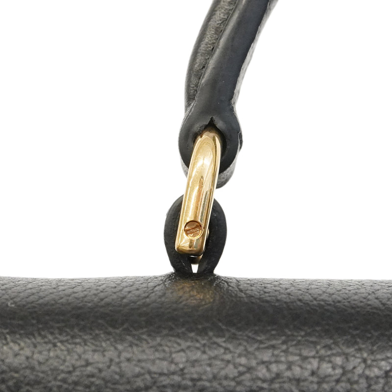 【6ge6090】セリーヌ ハンドバッグ トリオンフ ティーンニノ レザー ブラック ゴールド金具 2wayバッグ【中古】レディース