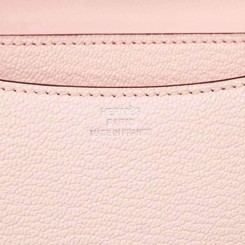 【6ge6117】エルメス ショルダーバッグ コンスタンスミニ シェブルミゾル ローズダーリン シルバー金具 K刻印【中古】レディース