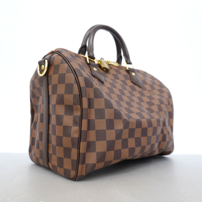 【6ge6124】ルイヴィトン ハンドバッグ ダミエ スピーディバンドリエール30 N40590 エベヌ 2wayバッグ【中古】レディース