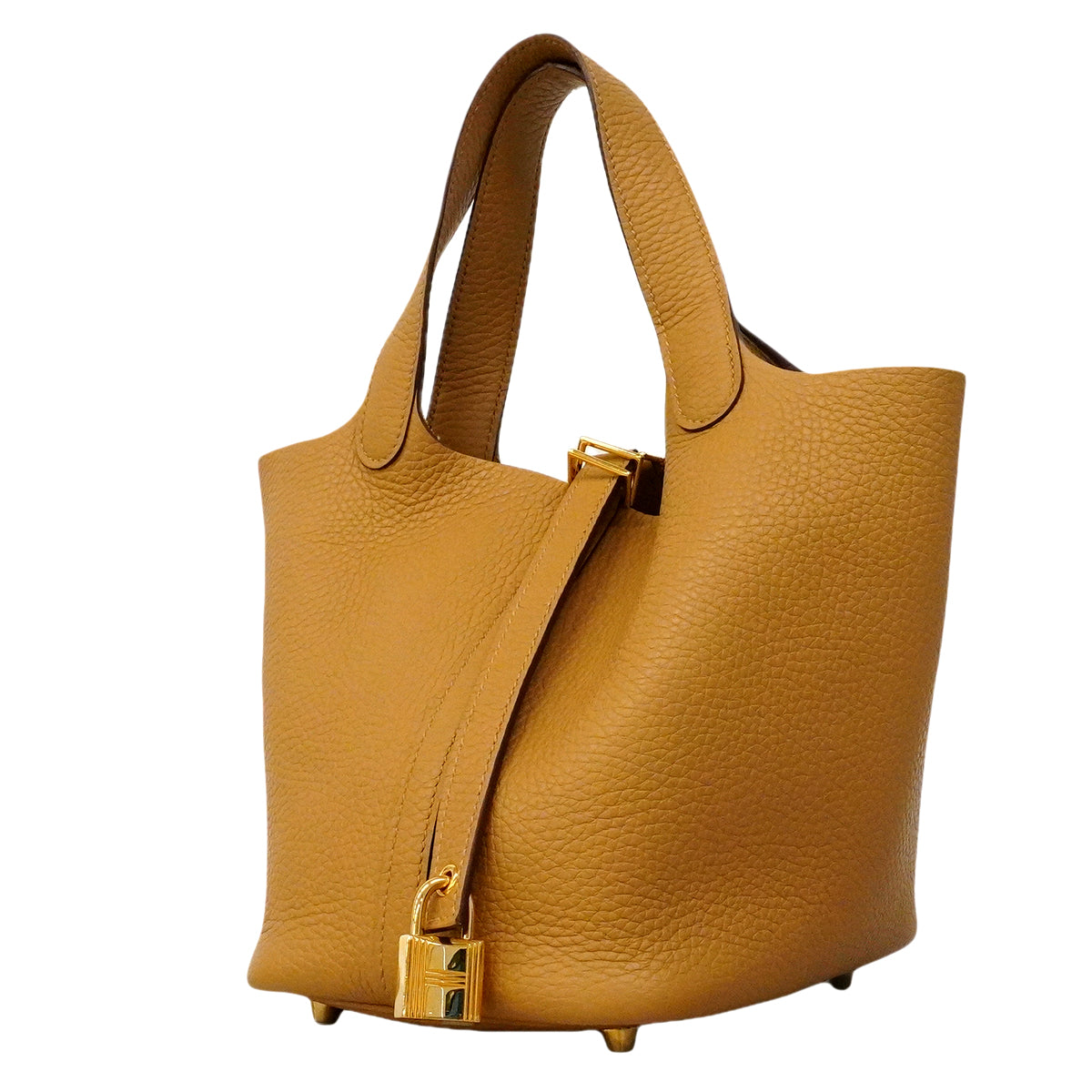 【6ge6131】エルメス ハンドバッグ ピコタンロックPM トリヨンクレマンス ビスキュイ ゴールド金具 K刻印【中古】レディース