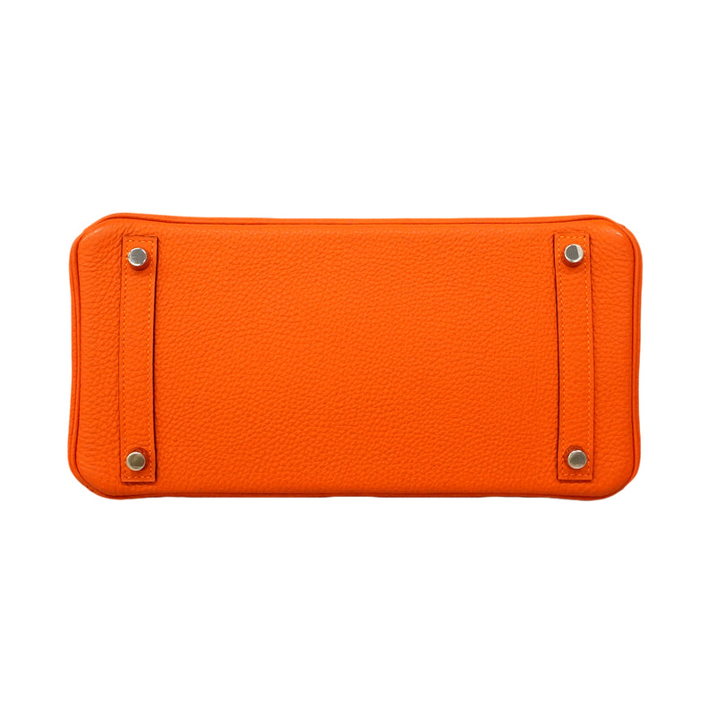 【6ge6132】エルメス ハンドバッグ バーキン30 トゴ オレンジ シルバー金具 □M刻印【中古】レディース