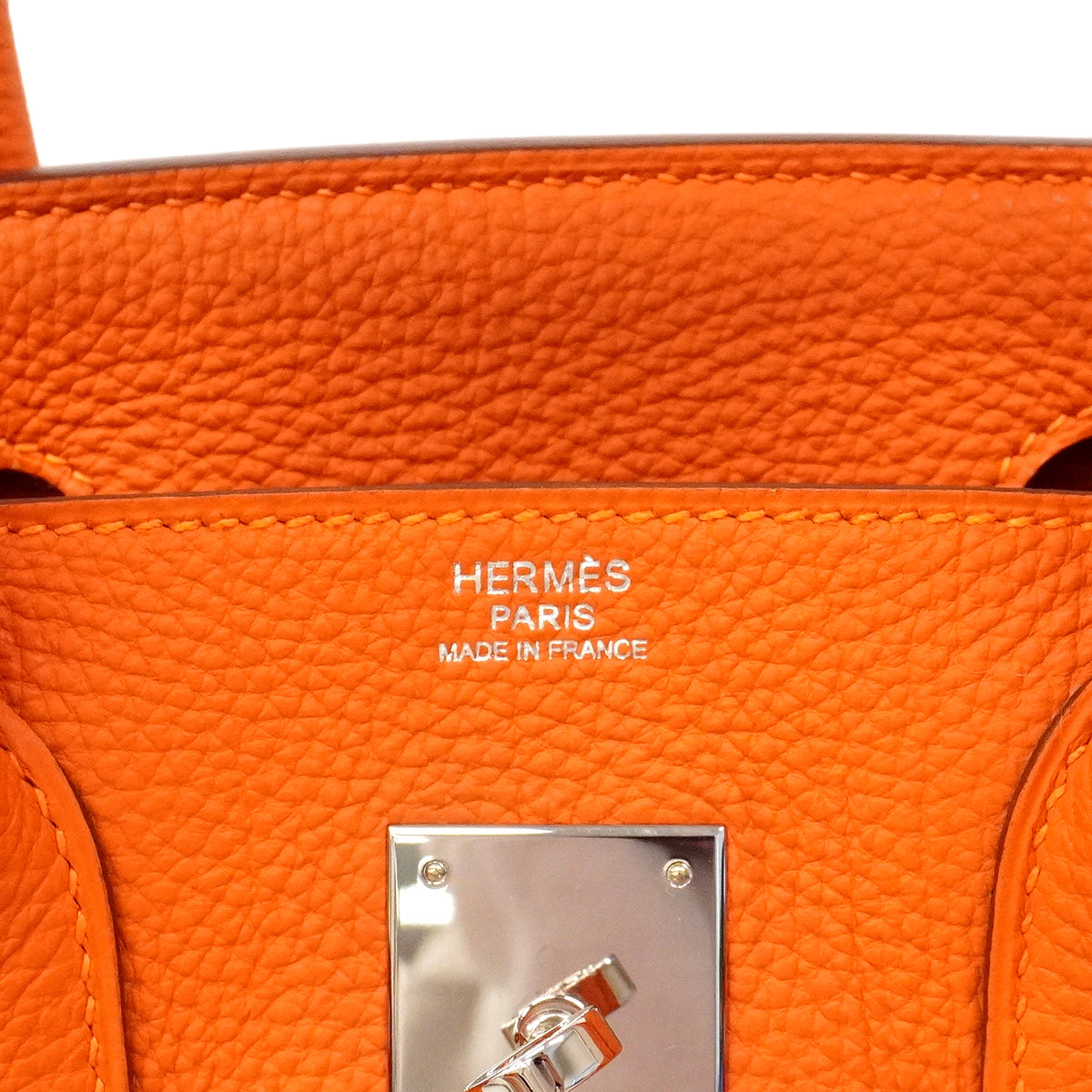 【6ge6132】エルメス ハンドバッグ バーキン30 トゴ オレンジ シルバー金具 □M刻印【中古】レディース