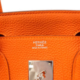 【6ge6132】エルメス ハンドバッグ バーキン30 トゴ オレンジ シルバー金具 □M刻印【中古】レディース