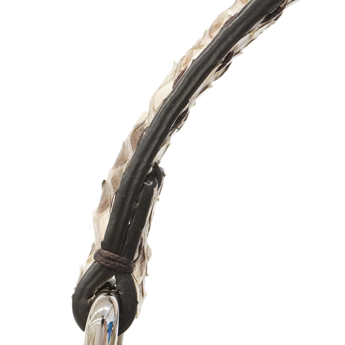 【6ge6137】フェンディ ハンドバッグ セレリア ピーカブー レザー パイソン ブラウン シルバー金具 2wayバッグ【中古】レディース