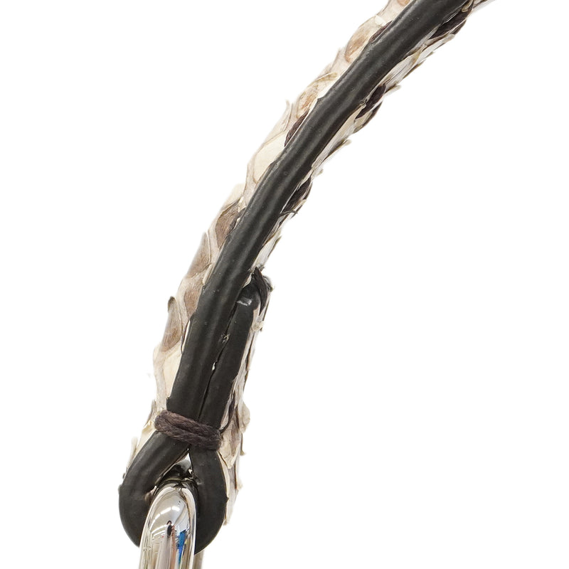 【6ge6137】フェンディ ハンドバッグ セレリア ピーカブー レザー パイソン ブラウン シルバー金具 2wayバッグ【中古】レディース