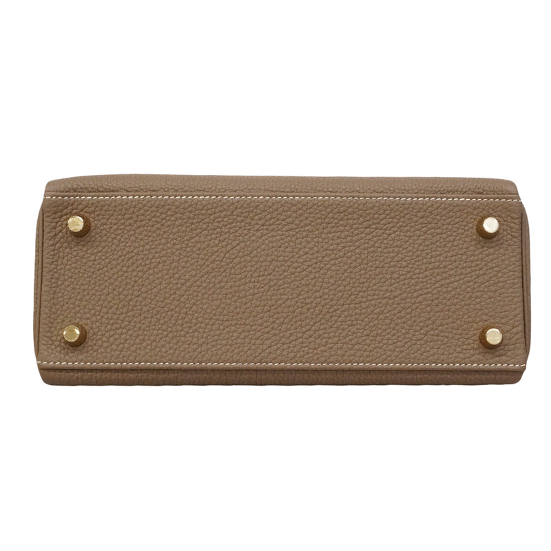 【6ge6139-g】エルメス ハンドバッグ ケリー25 トゴ エトゥープ ゴールド金具 W刻印 2wayバッグ【中古】レディース