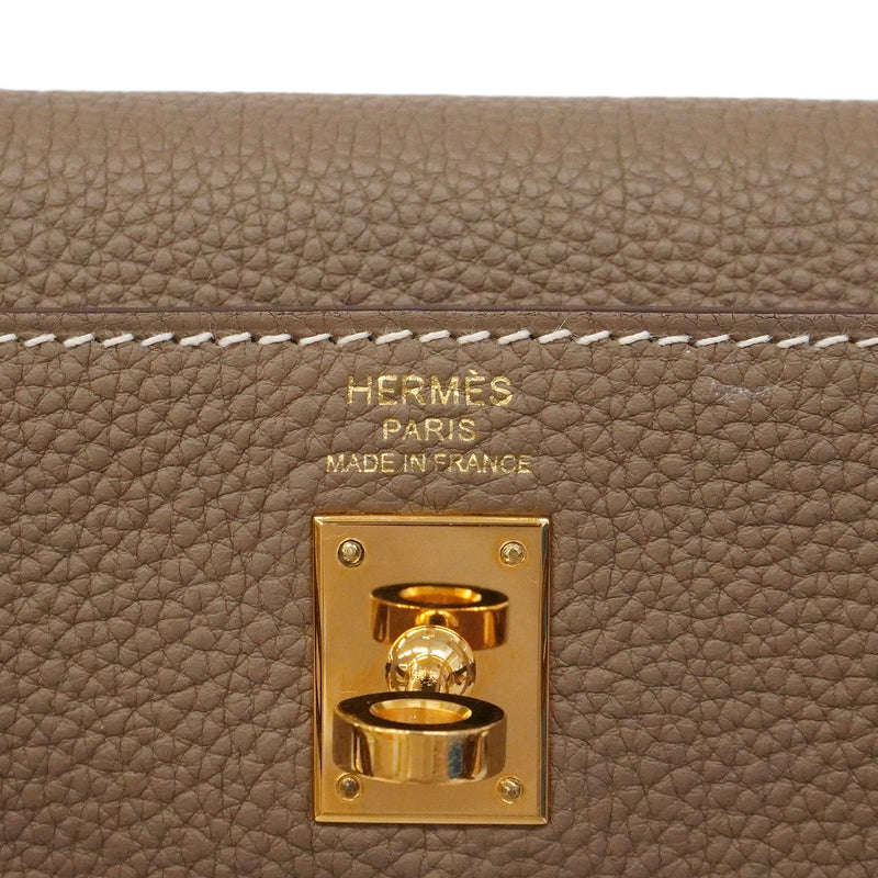 【6ge6139-g】エルメス ハンドバッグ ケリー25 トゴ エトゥープ ゴールド金具 W刻印 2wayバッグ【中古】レディース