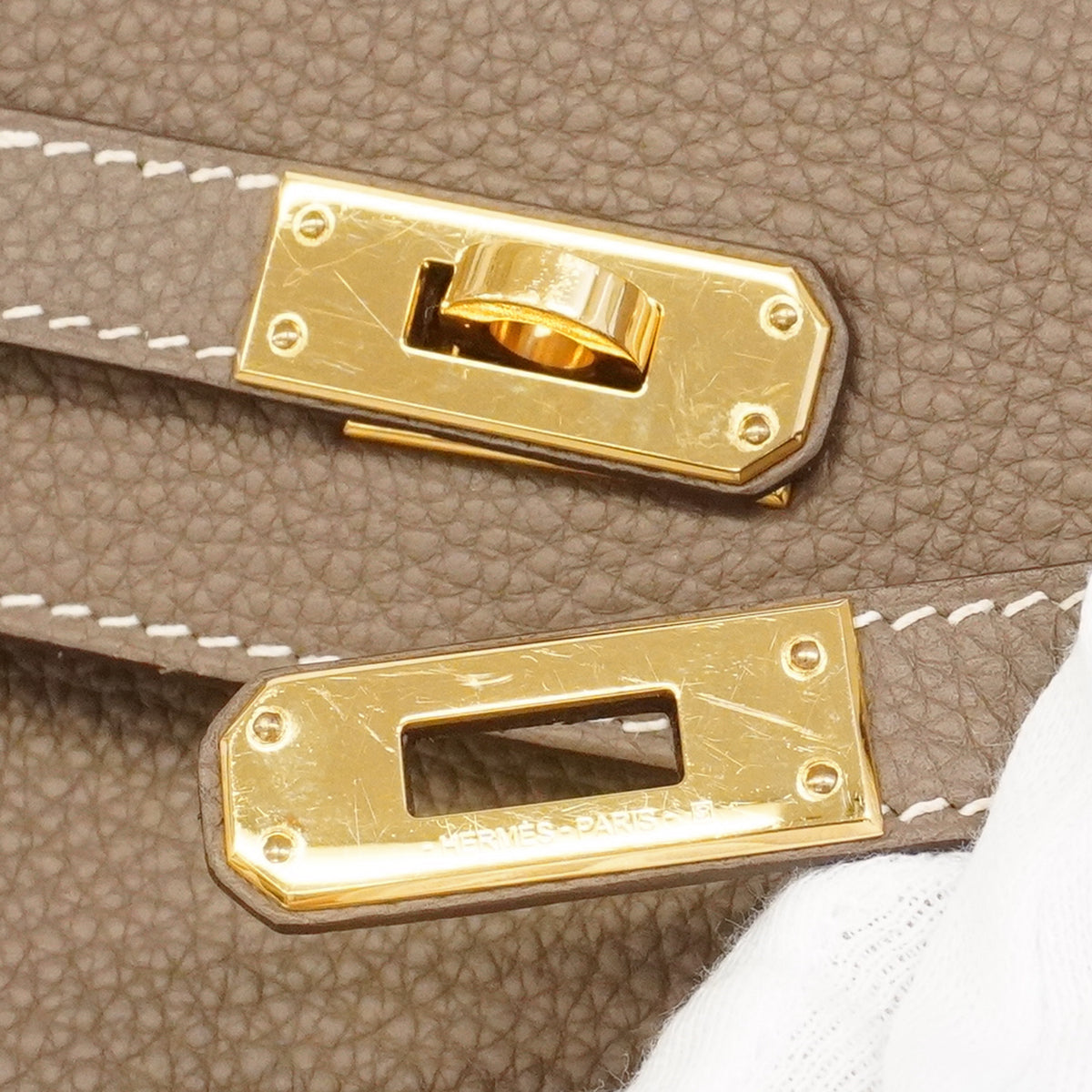 【6ge6139-g】エルメス ハンドバッグ ケリー25 トゴ エトゥープ ゴールド金具 W刻印 2wayバッグ【中古】レディース