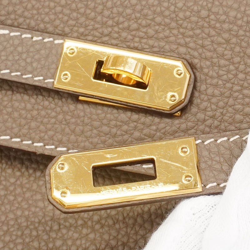 【6ge6139-g】エルメス ハンドバッグ ケリー25 トゴ エトゥープ ゴールド金具 W刻印 2wayバッグ【中古】レディース