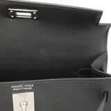 【6ge6140-g】エルメス ハンドバッグ ミニケリー2 ヴォーエプソン ブラック シルバー金具 G刻印 2wayバッグ【中古】レディース