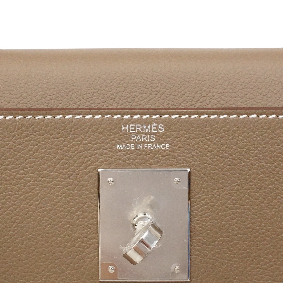 【6ge6141-g】エルメス ハンドバッグ ケリー28 エバーカラー エトゥープ シルバー金具 G刻印 2wayバッグ【中古】レディース
