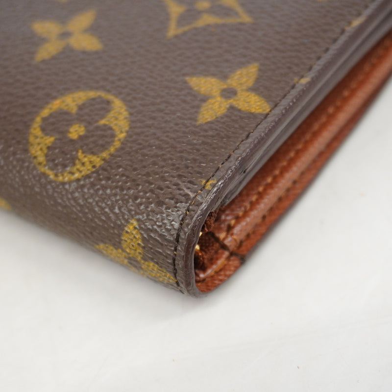 【6ge6147】ルイヴィトン 財布 モノグラム ポルトモネビエトレゾール M61730 ブラウン【中古】レディース