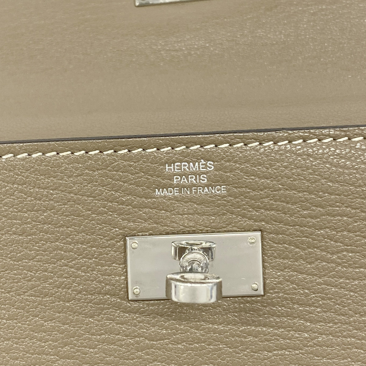【6ge6174】エルメス 長財布 ケリーウォレット シェブルミゾル エトゥープ シルバー金具 X刻印【中古】メンズ レディース ユニセックス