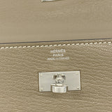 【6ge6174】エルメス 長財布 ケリーウォレット シェブルミゾル エトゥープ シルバー金具 X刻印【中古】メンズ レディース ユニセックス
