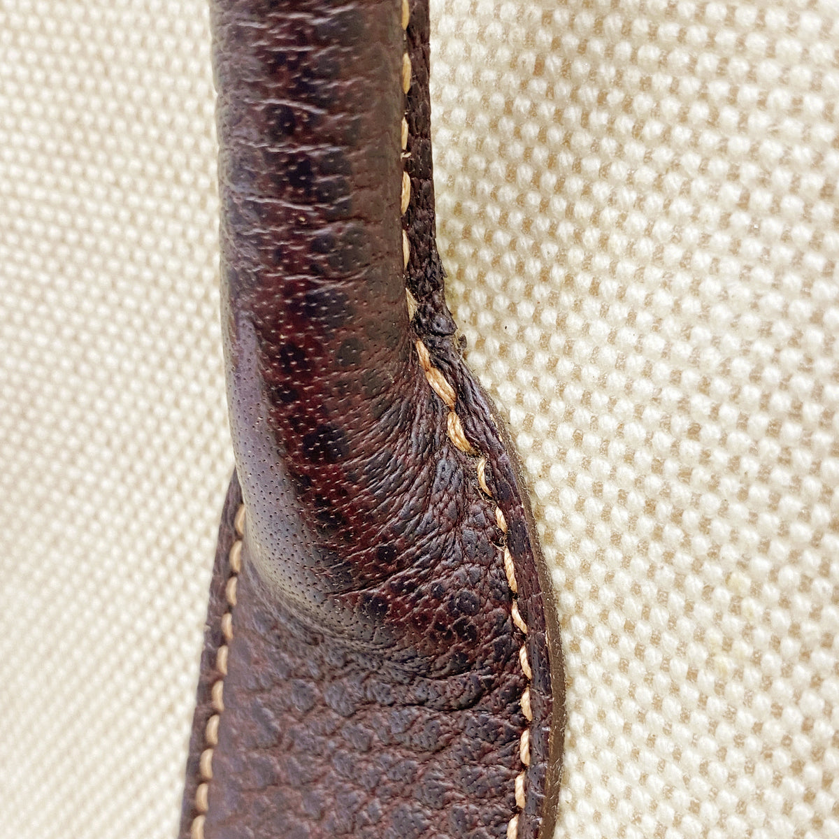 【6ge6195】エルメス トートバッグ ガーデンパーティPM トワルアッシュ ブラウン シルバー金具 T刻印【中古】レディース