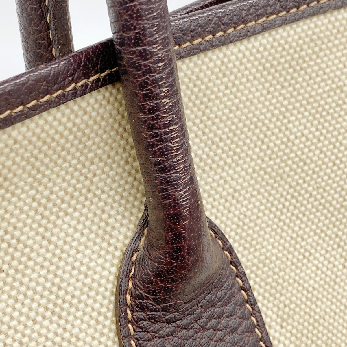 【6ge6195】エルメス トートバッグ ガーデンパーティPM トワルアッシュ ブラウン シルバー金具 T刻印【中古】レディース