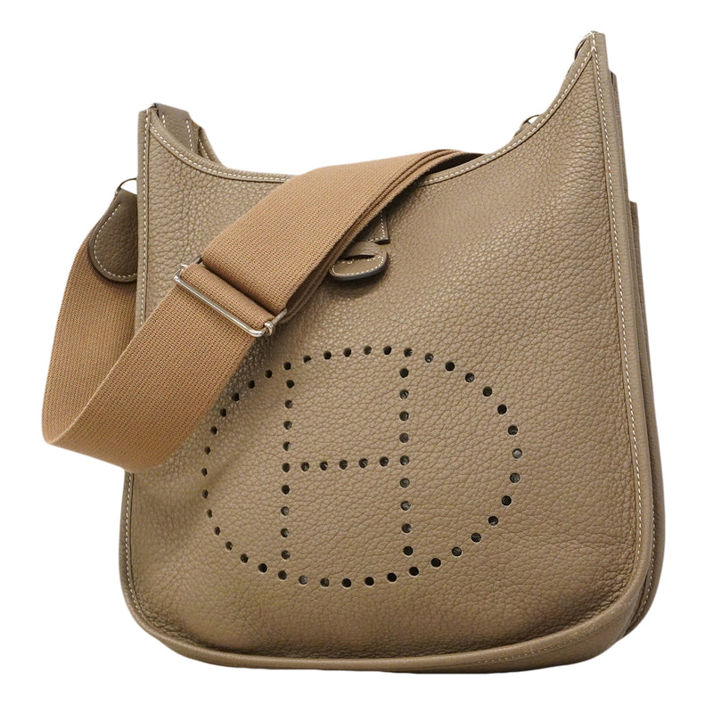 【6ge6227】エルメス ショルダーバッグ エヴリン3PM トリヨンクレマンス エトゥープ シルバー金具 □L刻印【中古】レディース