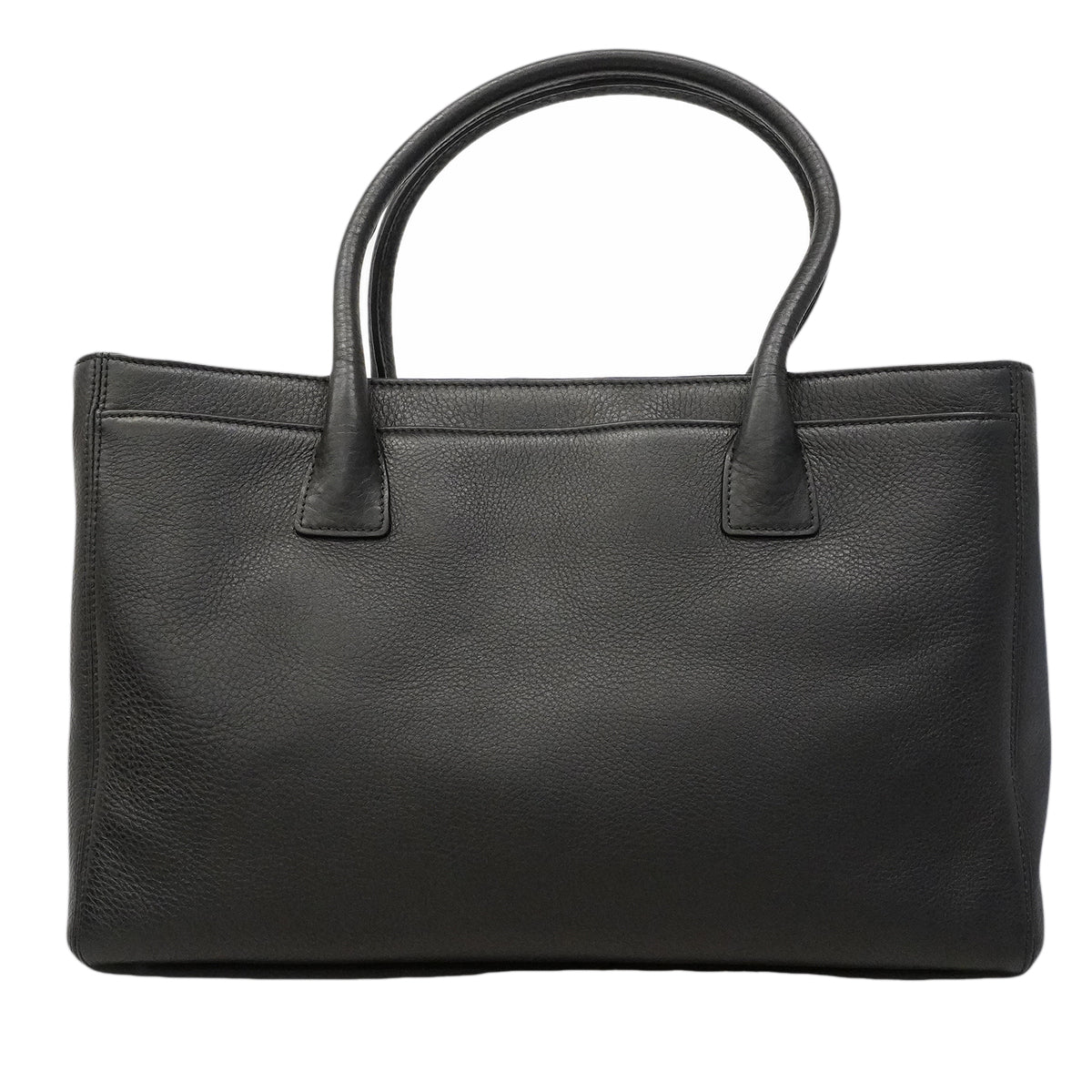 【6ge6228】シャネル トートバッグ エグゼクティブ レザー ブラック シルバー金具 2wayバッグ【中古】レディース