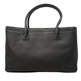 【6ge6228】シャネル トートバッグ エグゼクティブ レザー ブラック シルバー金具 2wayバッグ【中古】レディース