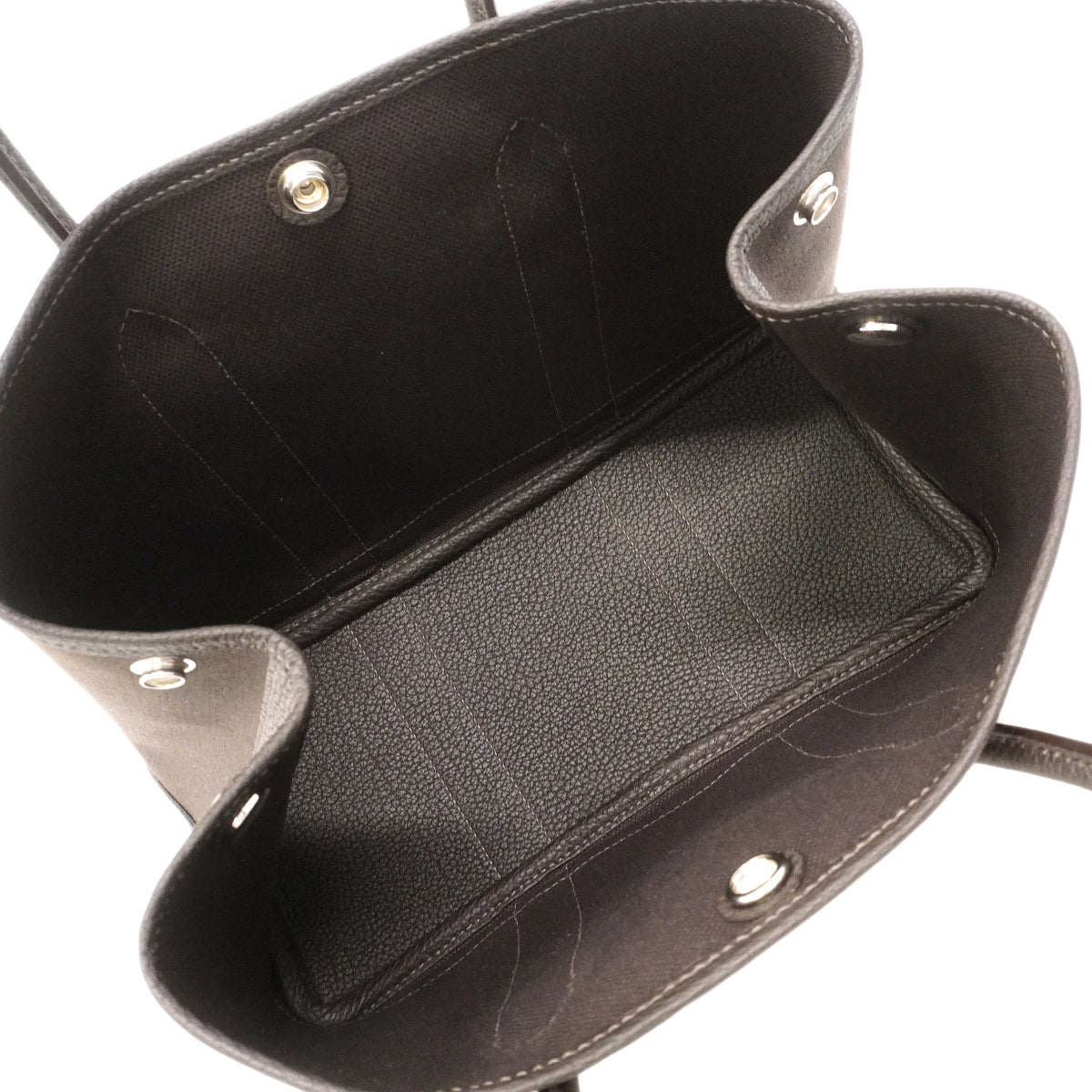 【6ge6251-h】エルメス トートバッグ ガーデンパーティTPM トワルミリタリー ベブラン シルバー金具 G刻印【中古】レディース