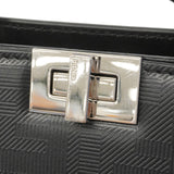 【6ge6252-e】フェンディ ハンドバッグ アイシーユーエックスクロス レザー ブラック シルバー金具 2wayバッグ【中古】メンズ