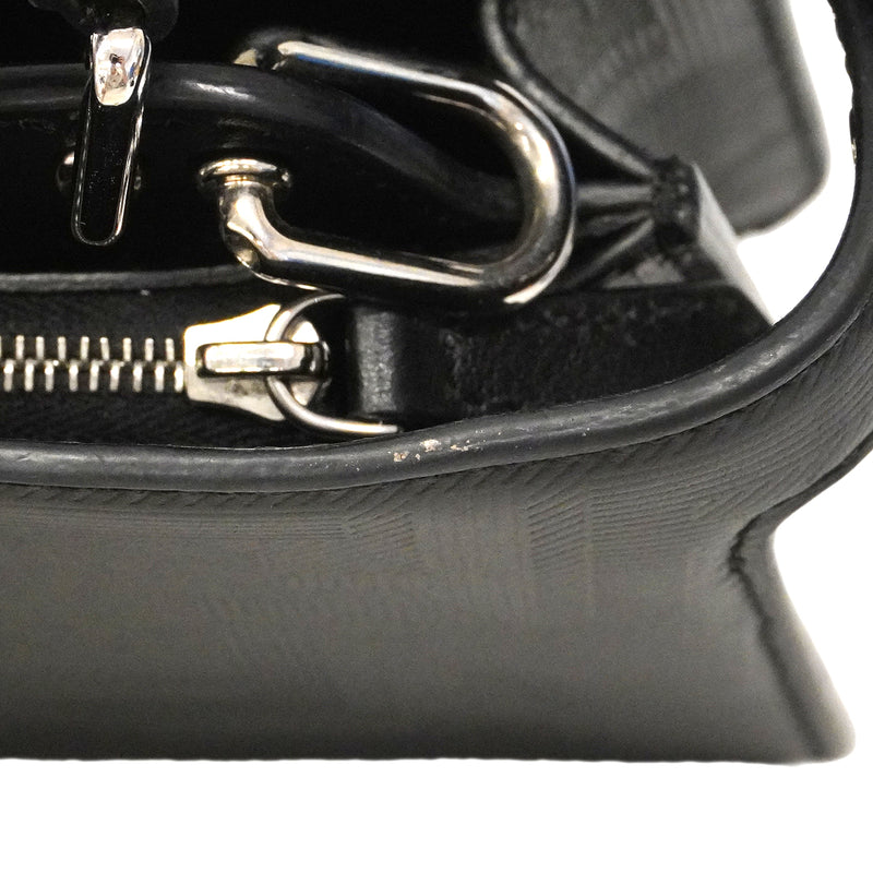 【6ge6252-e】フェンディ ハンドバッグ アイシーユーエックスクロス レザー ブラック シルバー金具 2wayバッグ【中古】メンズ