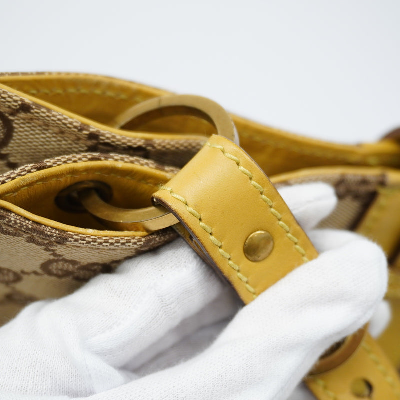 【6ge6258-k】グッチ ショルダーバッグ GGキャンバス 109101 キャンバス ブラウン【中古】レディース