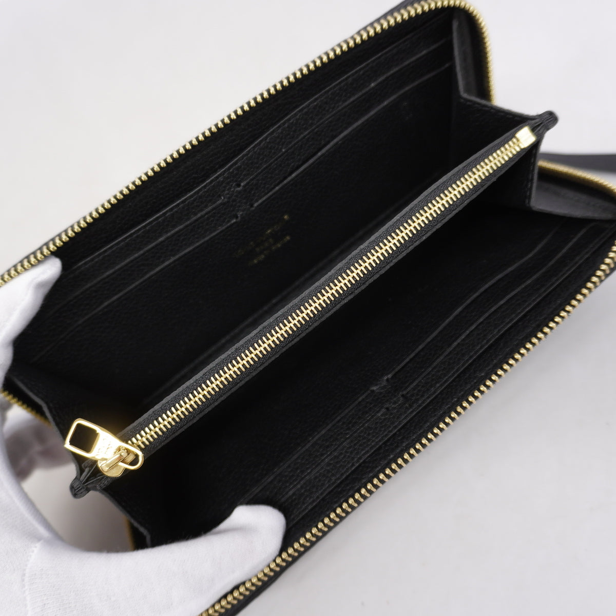 【6ge6262-k】ルイヴィトン 長財布 モノグラム・アンプラント ポルトフォイユクレマンス M60171 ノワール【中古】レディース