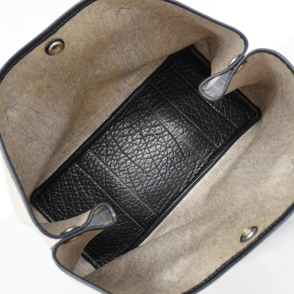 【6ge6263-h】エルメス トートバッグ ガーデンパーティPM トワルアッシュ ブラック シルバー金具 □F刻印【中古】レディース