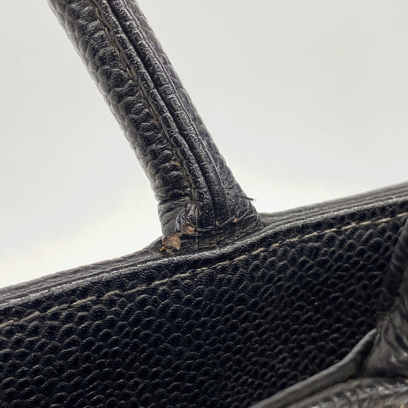 【6ge6265-h】シャネル トートバッグ 復刻トート キャビアスキン ブラック ゴールド金具【中古】レディース